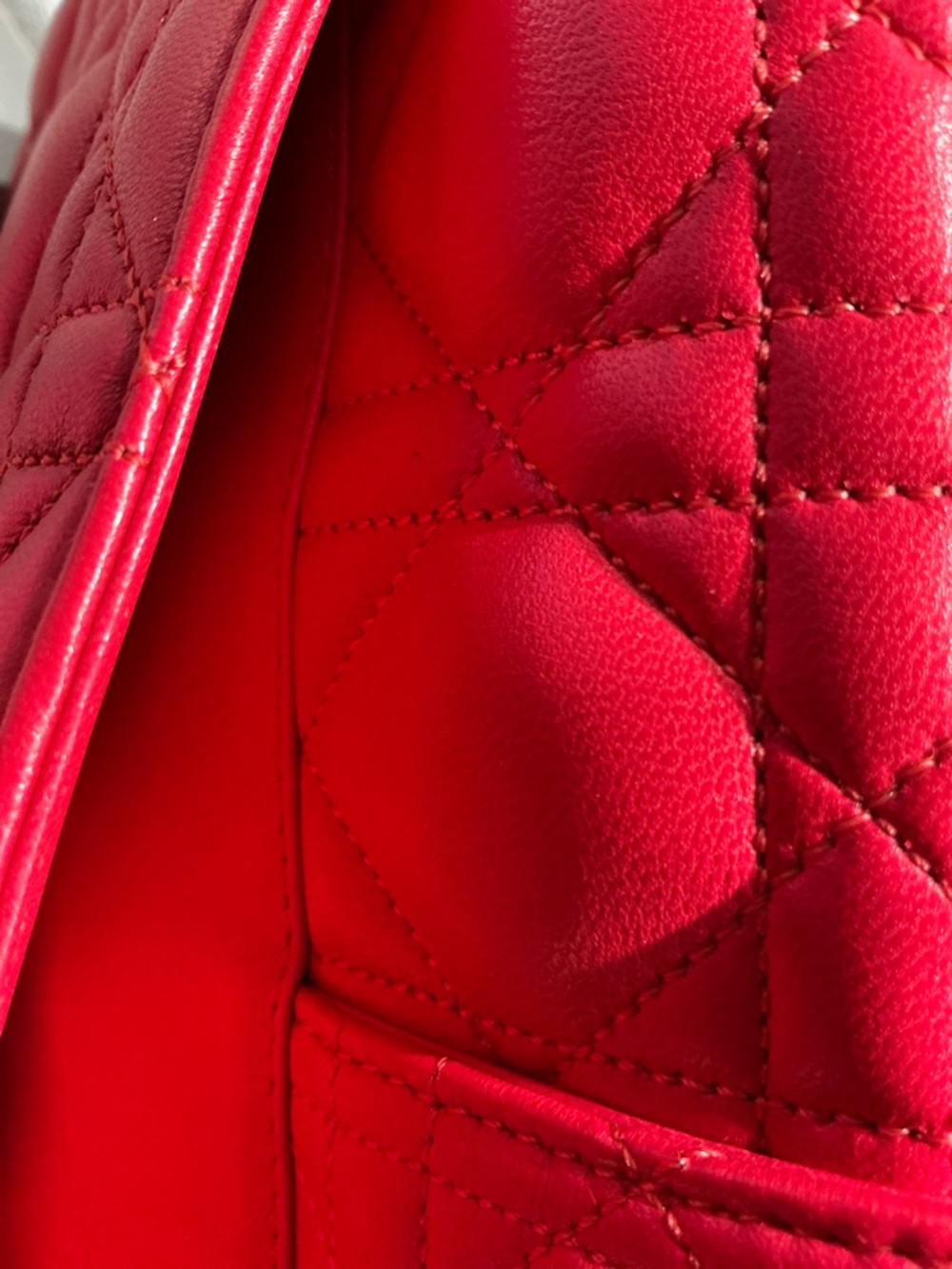 LIKE NEW - Miss Dior Cannage Red Shoulder Bag with Silver Hardware - NO CALLOUTS - Picture 3 of 15